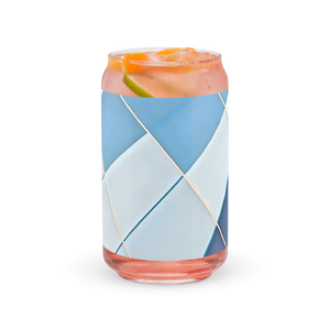 Blue Checkered Glass can - Trendy 16 Oz Tumbler - Dipaliz - Tumblers