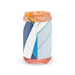 Blue Checkered Glass can - Trendy 16 Oz Tumbler - Dipaliz - Tumblers