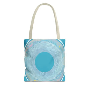 Bags - Blue Circular Pattern Tote Bag - Stylish All Over Print - Dipaliz 13’’ × / Beige