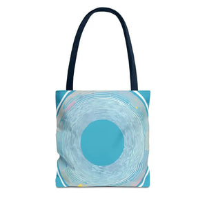 Bags - Blue Circular Pattern Tote Bag - Stylish All Over Print - Dipaliz 13’’ × / Navy