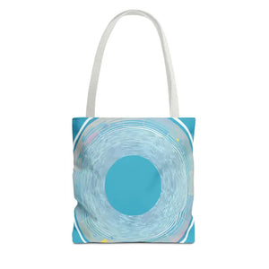 Bags - Blue Circular Pattern Tote Bag - Stylish All Over Print - Dipaliz 13’’ × / White
