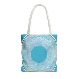 Bags - Blue Circular Pattern Tote Bag - Stylish All Over Print - Dipaliz 16’’ × / White