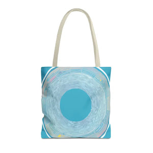 Bags - Blue Circular Pattern Tote Bag - Stylish All Over Print - Dipaliz 16’’ × / Beige