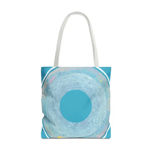 Bags - Blue Circular Pattern Tote Bag - Stylish All Over Print - Dipaliz 18’’ × / White