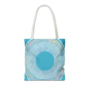Bags - Blue Circular Pattern Tote Bag - Stylish All Over Print - Dipaliz
