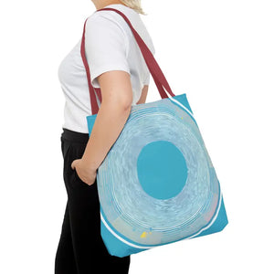 Bags - Blue Circular Pattern Tote Bag - Stylish All Over Print - Dipaliz