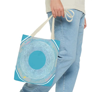 Bags - Blue Circular Pattern Tote Bag - Stylish All Over Print - Dipaliz
