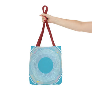 Bags - Blue Circular Pattern Tote Bag - Stylish All Over Print - Dipaliz
