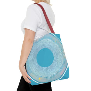 Bags - Blue Circular Pattern Tote Bag - Stylish All Over Print - Dipaliz