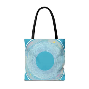 Bags - Blue Circular Pattern Tote Bag - Stylish All Over Print - Dipaliz