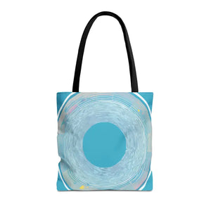 Bags - Blue Circular Pattern Tote Bag - Stylish All Over Print - Dipaliz