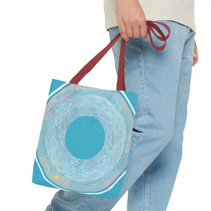 Bags - Blue Circular Pattern Tote Bag - Stylish All Over Print - Dipaliz