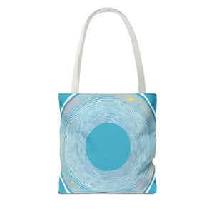 Bags - Blue Circular Pattern Tote Bag - Stylish All Over Print - Dipaliz