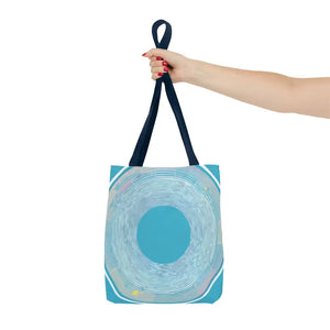 Bags - Blue Circular Pattern Tote Bag - Stylish All Over Print - Dipaliz