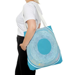 Bags - Blue Circular Pattern Tote Bag - Stylish All Over Print - Dipaliz