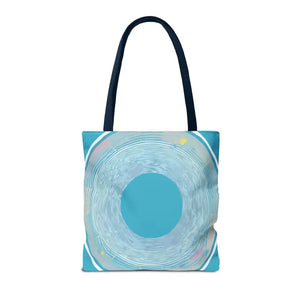 Bags - Blue Circular Pattern Tote Bag - Stylish All Over Print - Dipaliz