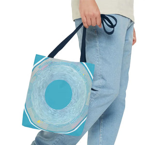 Bags - Blue Circular Pattern Tote Bag - Stylish All Over Print - Dipaliz