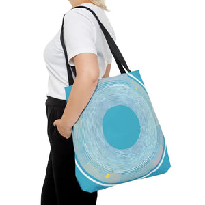 Bags - Blue Circular Pattern Tote Bag - Stylish All Over Print - Dipaliz