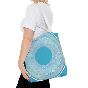 Bags - Blue Circular Pattern Tote Bag - Stylish All Over Print - Dipaliz