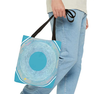Bags - Blue Circular Pattern Tote Bag - Stylish All Over Print - Dipaliz