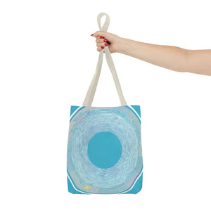 Bags - Blue Circular Pattern Tote Bag - Stylish All Over Print - Dipaliz