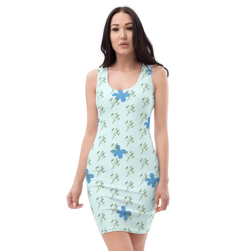 Captivate in Style: Dipaliz Blue Flowers Dress Sensation! - Xs Dresses