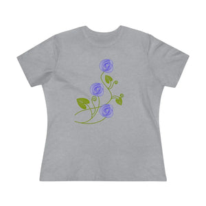 Women’s Premium Tee - Blue Flowers Fashion Statement - Dipaliz - Athletic Heather / s - T-shirt