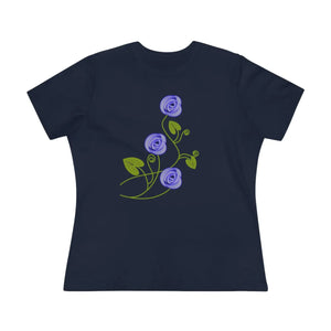 Women’s Premium Tee - Blue Flowers Fashion Statement - Dipaliz - Navy / s - T-shirt