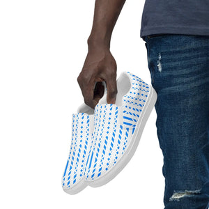 Electric Blue Pattern Canvas Shoes - Men’s Slip - Dipaliz - Sneakers
