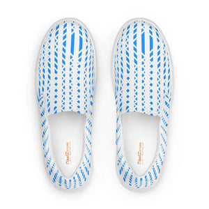 Electric Blue Pattern Canvas Shoes - Men’s Slip - Dipaliz - Sneakers