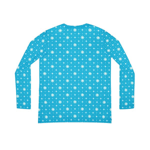 Turquoise Starburst Women’s Long Sleeve V-neck Shirt (aop) - T-shirts