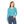 Sky Blue Hexagon Pattern Women’s Long Sleeve V-neck Shirt (aop) - T-shirts