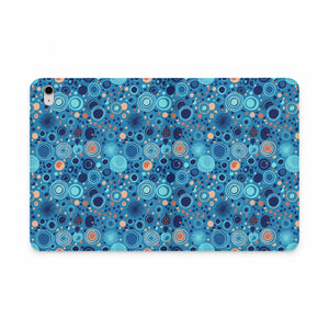 Dipaliz Blue Retro Circles Tablet Folio Vegan Leather - Computer Accessories