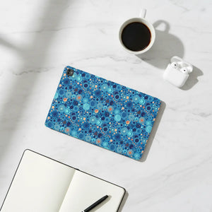 Dipaliz Blue Retro Circles Tablet Folio Vegan Leather - Computer Accessories