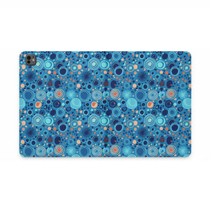 Dipaliz Blue Retro Circles Tablet Folio Vegan Leather - Computer Accessories