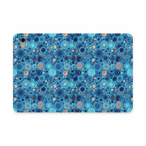 Dipaliz Blue Retro Circles Tablet Folio Vegan Leather - Computer Accessories