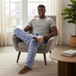 Periwinkle & Lavender Men’s Pajama Pants (aop) - Pajamas