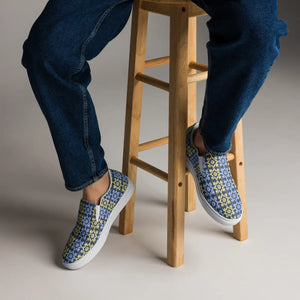 Bold Yellow Pattern Canvas Shoes - Men’s Slip - Dipaliz - Sneakers