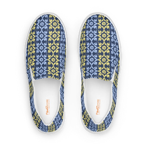 Bold Yellow Pattern Canvas Shoes - Men’s Slip - Dipaliz - Sneakers