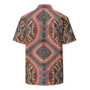 Boho Geometric Unisex Button Shirt - Recycled Polyester - Dipaliz - Shirts