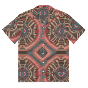 Boho Geometric Unisex Button Shirt - Recycled Polyester - Dipaliz - Shirts