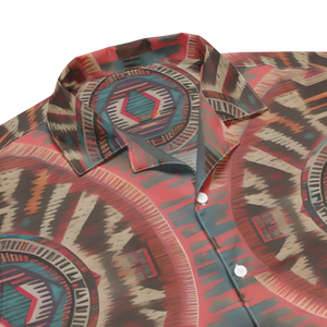 Boho Geometric Unisex Button Shirt - Recycled Polyester - Dipaliz - Shirts