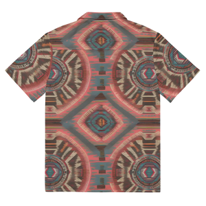 Boho Geometric Unisex Button Shirt - Recycled Polyester - Dipaliz - Shirts