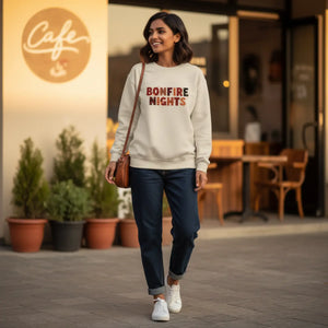 Dipaliz Bonfire Nights Campfire Crewneck Sweatshirt Cotton - Sweatshirts - m
