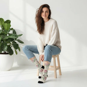 Dipaliz Botanical Crew Socks Vintage Rose