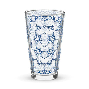 Dazzling Blue Shaker Pint Glass - Geometric Barware - Dipaliz - Beer Glasses