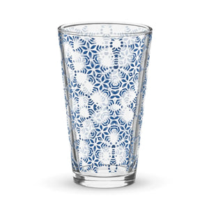 Dazzling Blue Shaker Pint Glass - Geometric Barware - Dipaliz - Beer Glasses