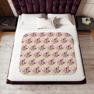 Floral Sherpa Blanket - Two Colors Eco-friendly Gifts - Dipaliz - Blankets
