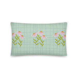 Pink Flowers Basic Pillow – Machine Washable Case - Dipaliz - Throw Pillows