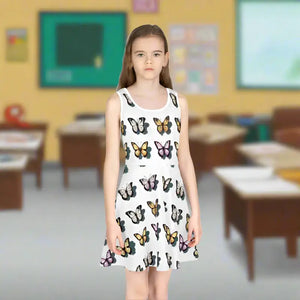 Girls’ Sleeveless Sundress - Butterfly Summer Style - Dipaliz - Dresses